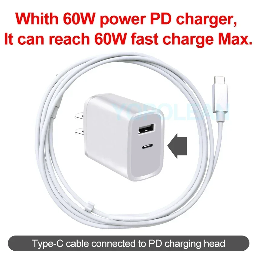 New Laptop Charger for Macbook Pro Air Adapter mag 1 mag 2 45W 60W 85W A1278 A1286 A1465 A1466 A1425 A1502 A1398 USB-C Cable - الصورة 4