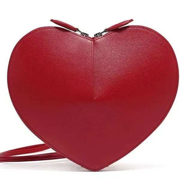 Fashionable Heart Shaped Box Bag Single Shoulder Crossbody Bag Quality Leather Design Small Size Daily Match Retro Style - الصورة 5