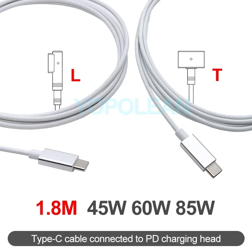 New Laptop Charger for Macbook Pro Air Adapter mag 1 mag 2 45W 60W 85W A1278 A1286 A1465 A1466 A1425 A1502 A1398 USB-C Cable - الصورة 3